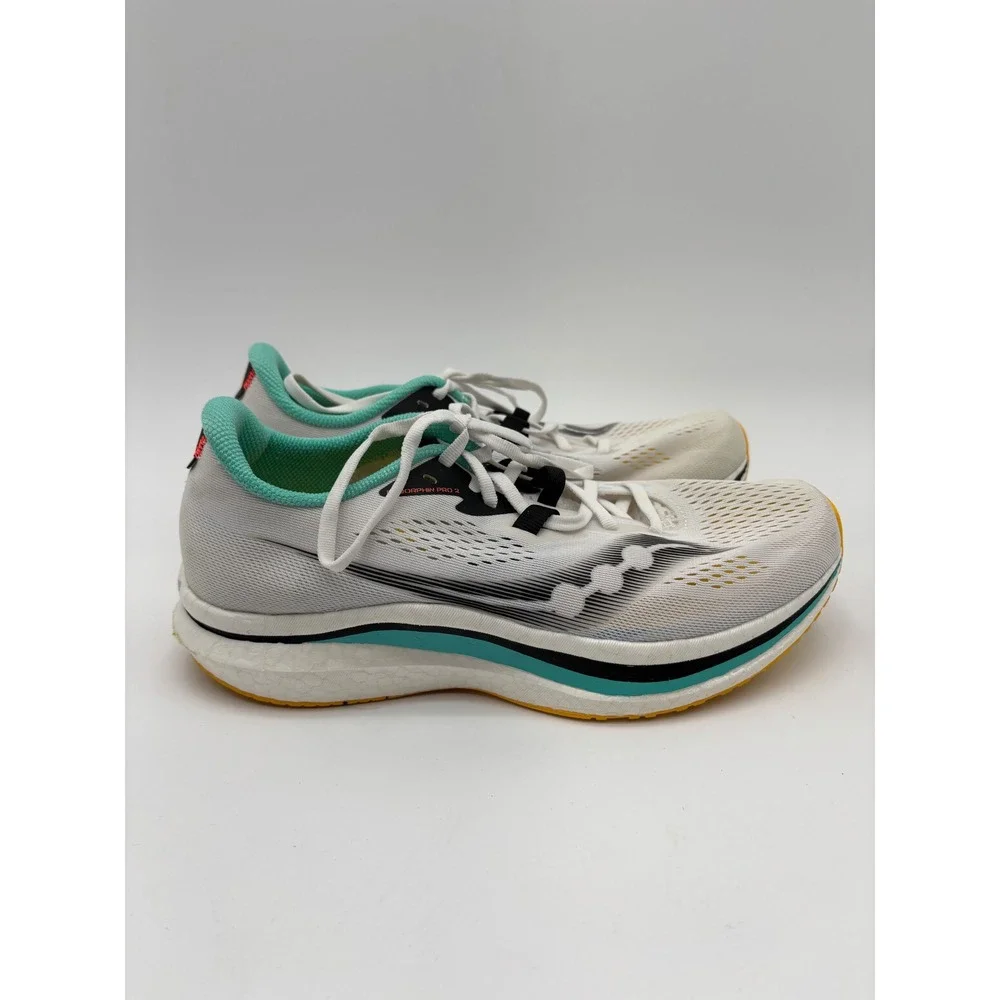 Saucony Endorphin Pro 2 Womens 10.5 Running Shoes White Teal Black S10687-10 - Picture 5 of 8